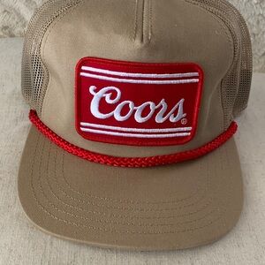RARE COORS BANQUET BEER TRUCKER SNAP BACK HAT WITH ROPE ACCENTS AMERICAN NEEDLE